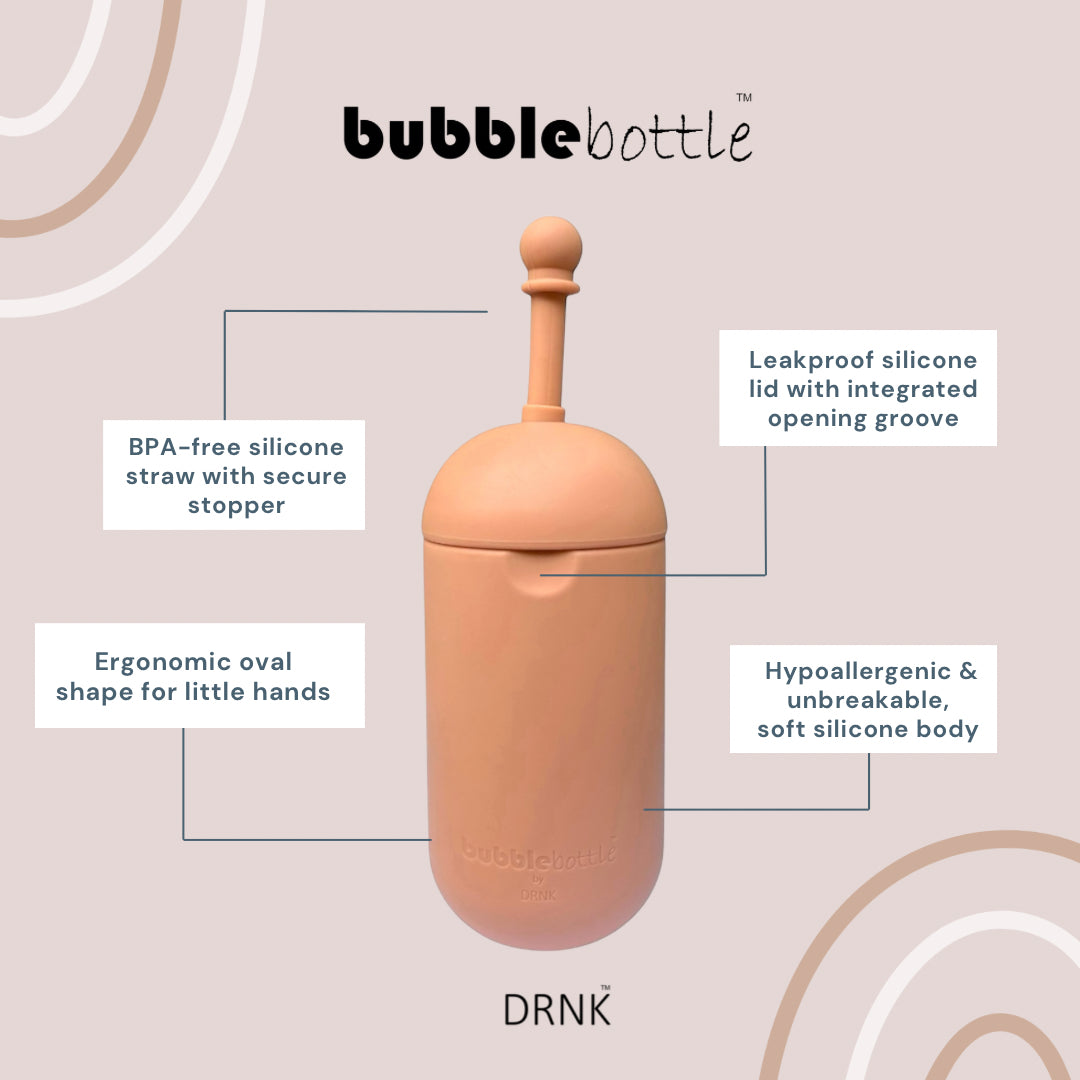 Bubblebottle Clay - Silicon kids water bottle (350 ml)