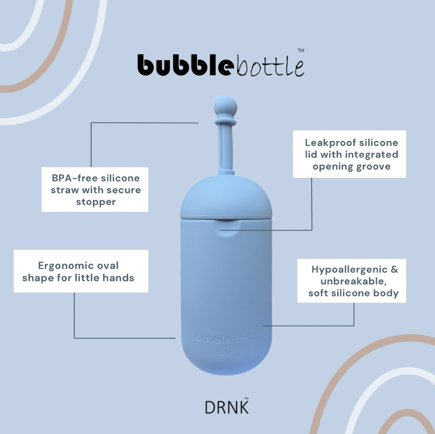 Bubblebottle Cloud - Silicon kids water bottle  (350 ml)