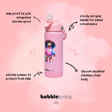 DRNK Bubblebottle Neon insulated kids water bottle, 18oz, product detail 1