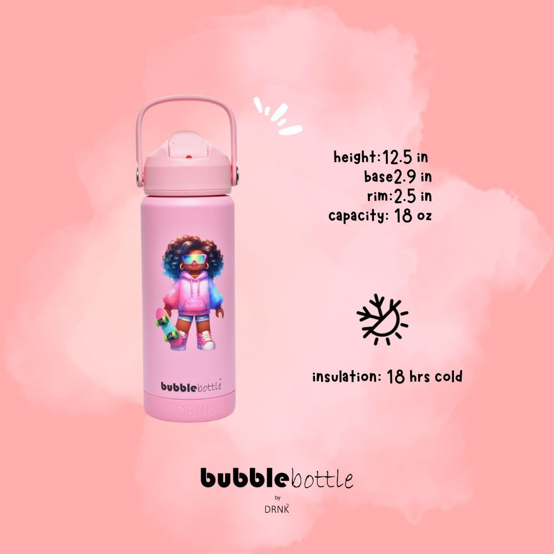 Bubblebottle Neon - Insulated Kids Water Bottle (18oz / 550ml)
