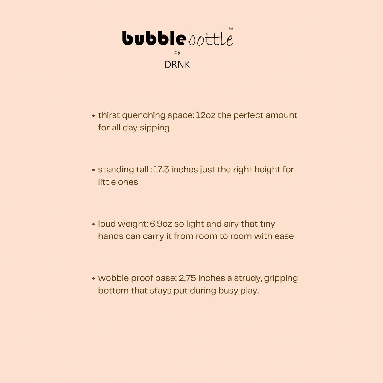Bubblebottle Cream - Silicone Kids Water Bottle (12oz / 350ml)