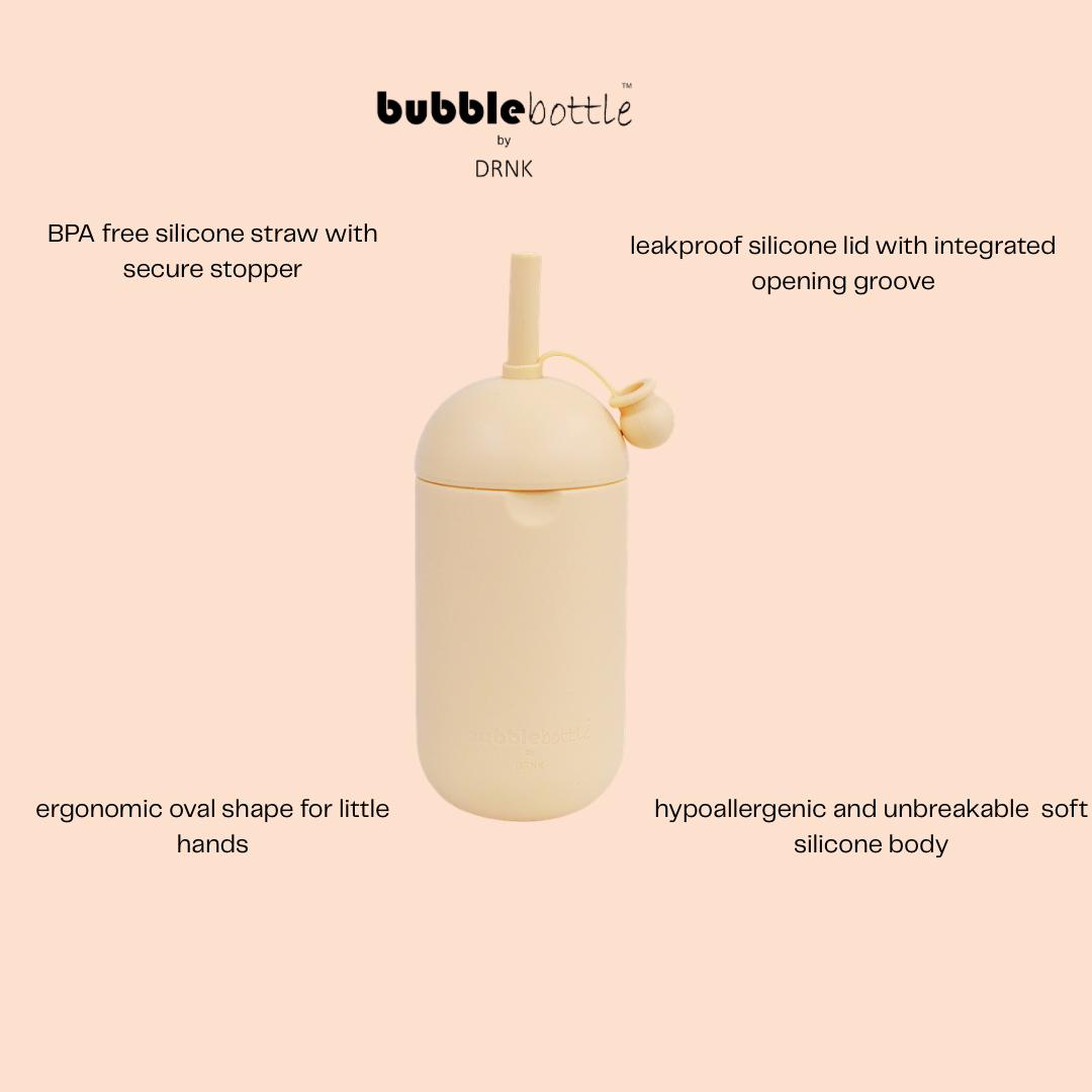 Bubblebottle Cream - Silicone Kids Water Bottle (12oz / 350ml)