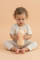 DRNK Bubblebottle Cream silicone kids water bottle, 12oz, product detail 2