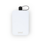 Arctic White DRNK Slim flat stainless steel water bottle, front view