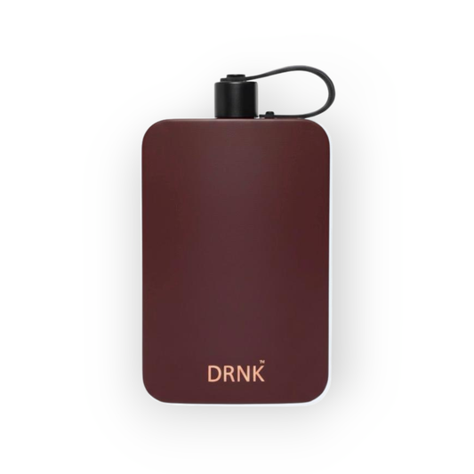 Truffle Peach DRNK Slim flat stainless steel water bottle, front view